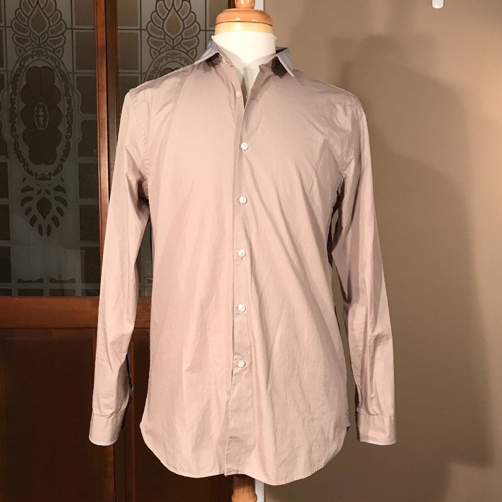 Topman Slim Fit Contrast Collar Button-Up Shirt